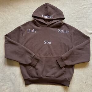 Praying Holy Trinity Heavyweight French Terry Pullover Hoodie Large